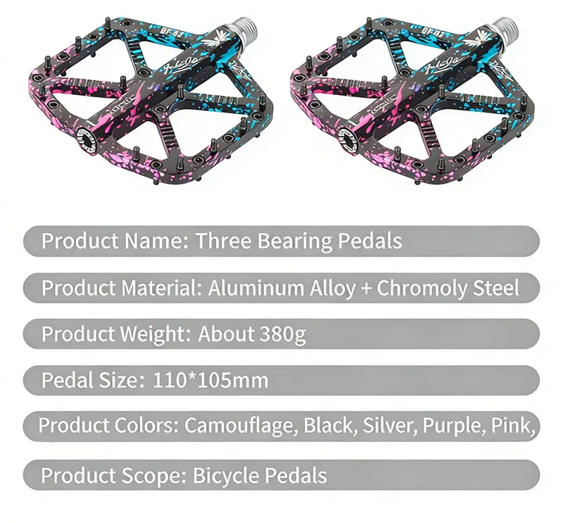 Fahrradpedale aus Aluminiumlegierung, ultraleicht, gedichtete 3-Lager-MTB-Fahrradpedale, Zubehör für Mountainbike und Rennrad, Lagerpedale – Detail 3