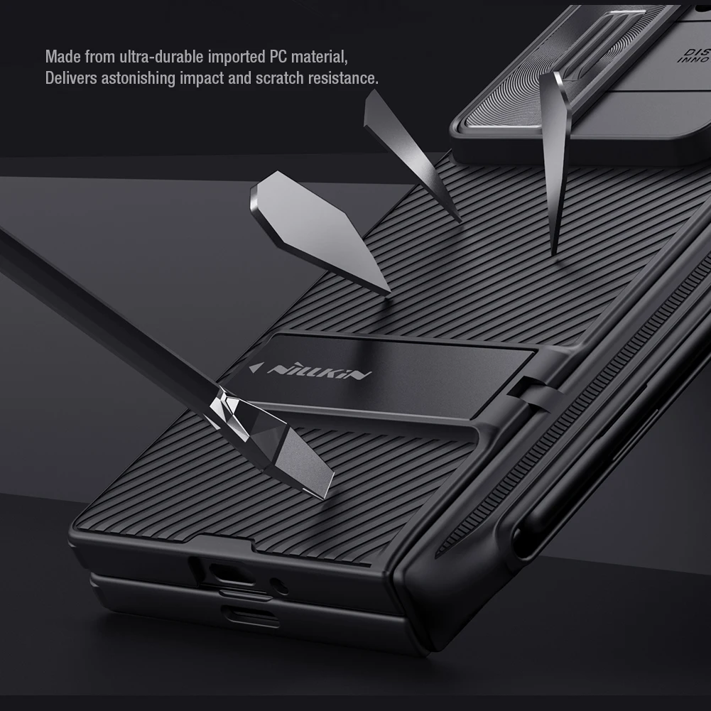 Imagem -05 - Nillkin-tampa Traseira com Slot S-pen para Samsung Galaxy z Fold Camshield Pro Protetor de Lentes Slide 5g Case