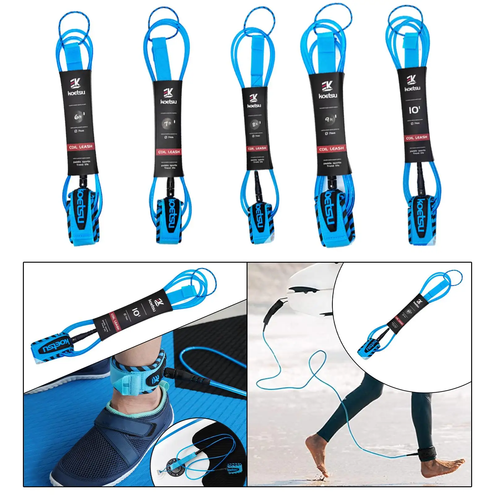 

Surfboard Ankle Leash Multifunction Quick Release Surf Board Leash for Paddleboard Skimboard Water Sports Beginners Enthusiasts