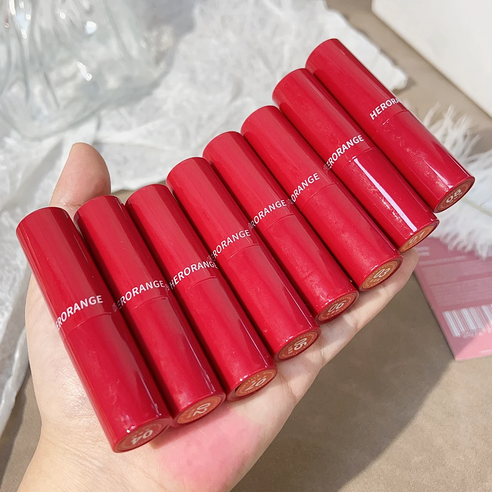 ลิปสติกกระจกย้อมสีหวาน8สีชิมเมอร์ให้ความชุ่มชื้นลิปสติกทนนานกันน้ำติดถ้วยลิปสติ๊ก