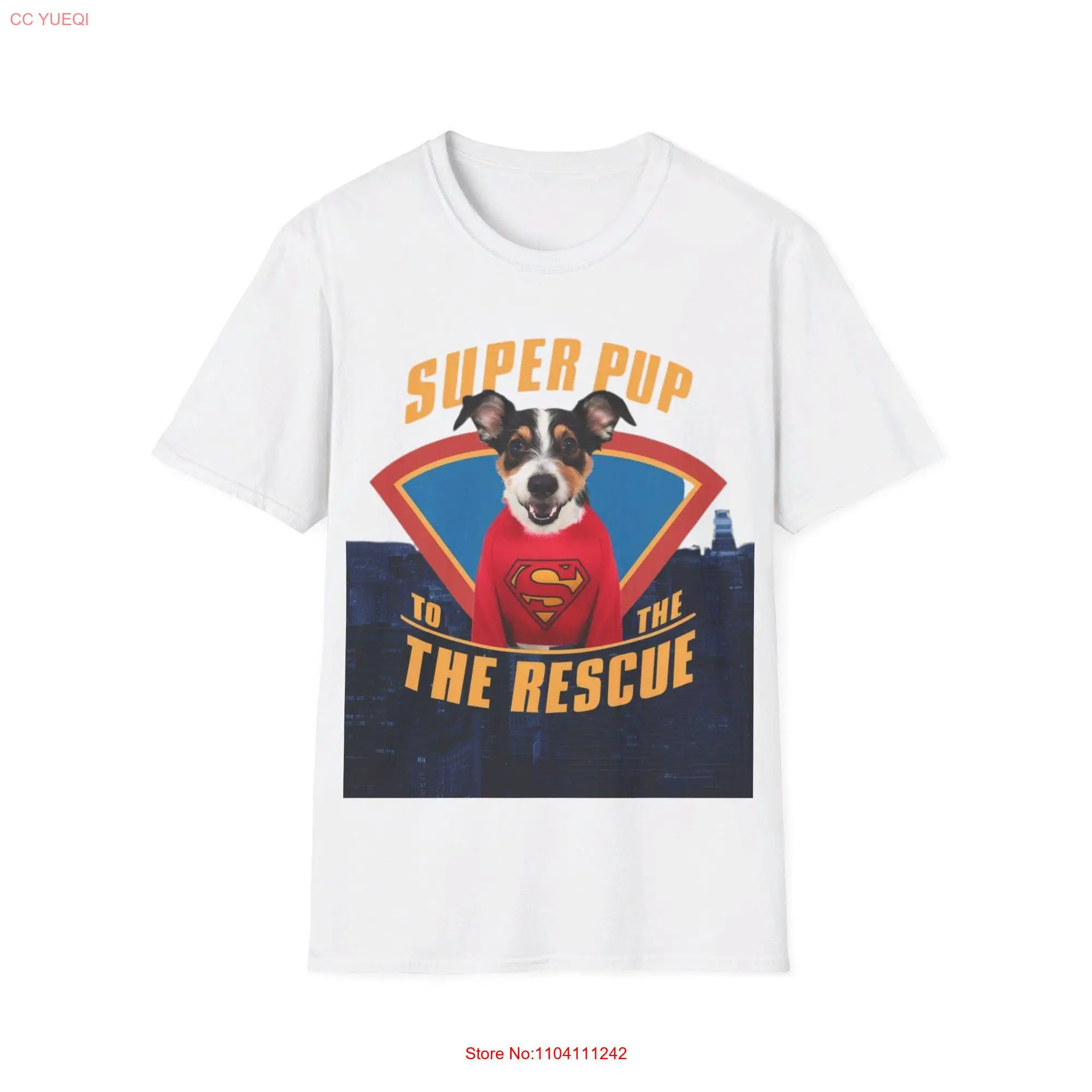 Super Pup to the Rescue Softstyle T Shirt long or short sleeves