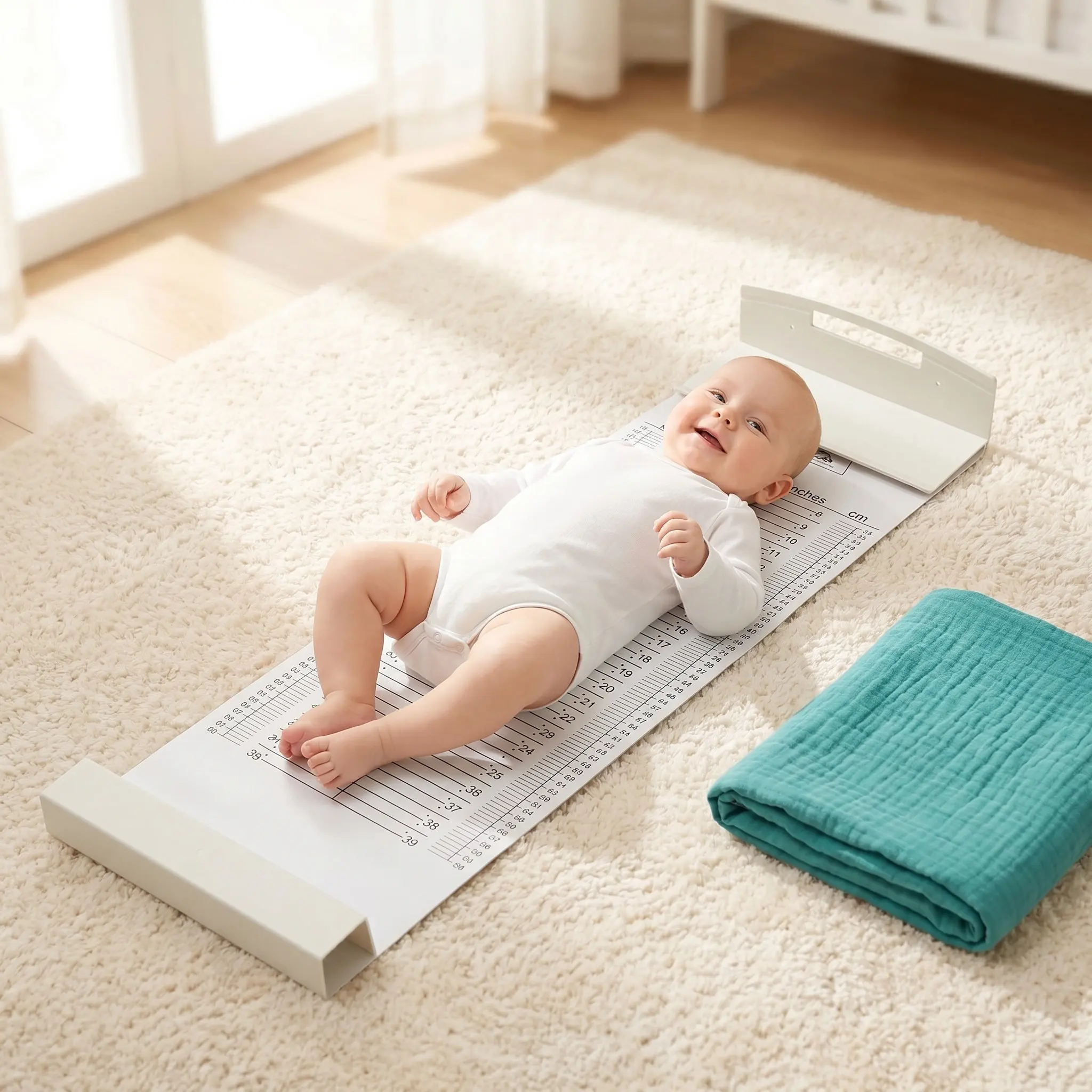 Height Ruler Measuring Mat ABS PVC Skin Friendly Safe Growth Chart for Measuring Mat