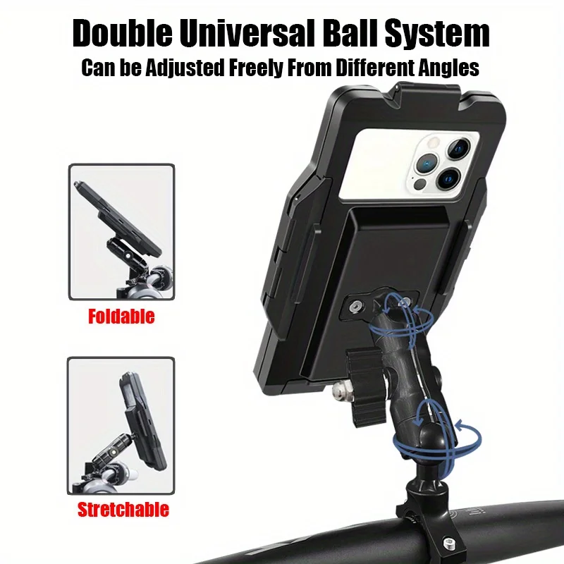 360 ° Rotatable Motorcycle Phone Holder Touch Screen Bicycle Phone Holder Rainproof  Shockproof Motorcycle Phone Support