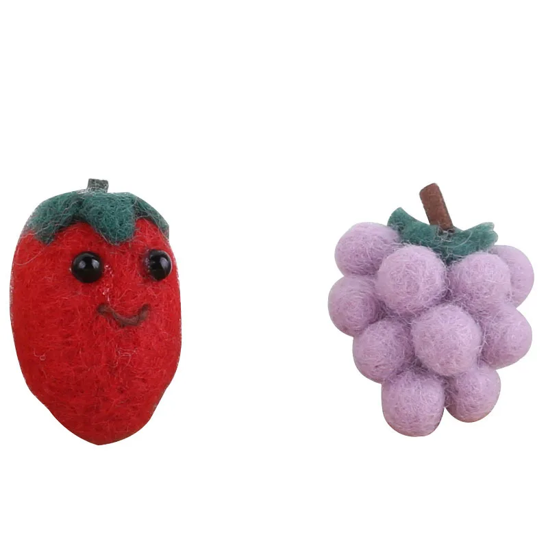 1pcs Diy Accessories Wool Felt Cute Cartoon Fun Fruit And Vegetable Watermelon Grape Strawberry Corn Handmade Material