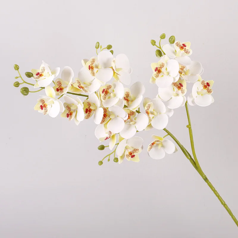 

5 шт. искусственных орхидей фаленопсис из латекса с 21 бутоном, реалистичные на ощупь цветы для свадебных букетов и декора гостиной