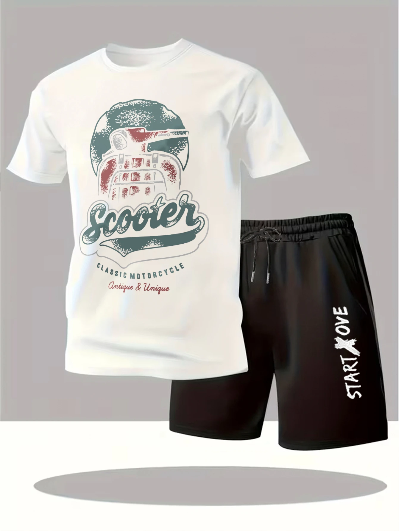 

Мужские комплекты 2025: Новинка! Модный принт, укороченный рукав, графический костюм для мужчин, спортивный костюм, комплекты для мужчин