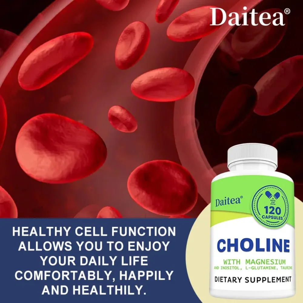 Choline Supplements Capsules, Brain Health, Mood, Muscle & Liver Support, Vegetarian