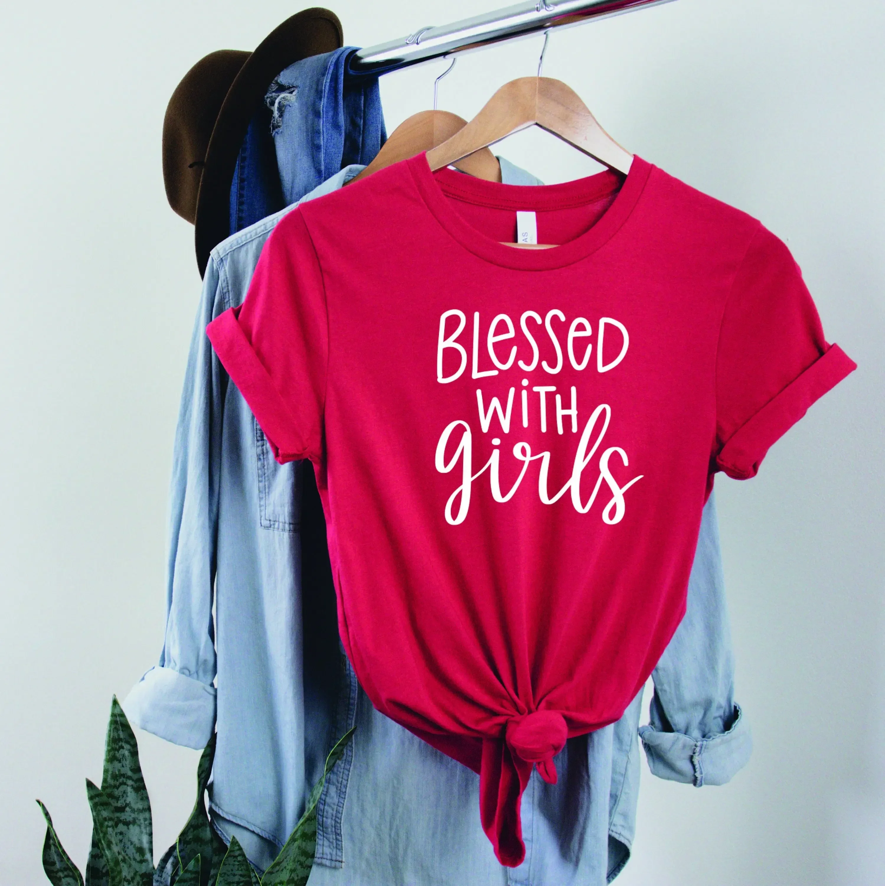 Blessed With Girls T Shirt Mothers Day Mom Of For Mother