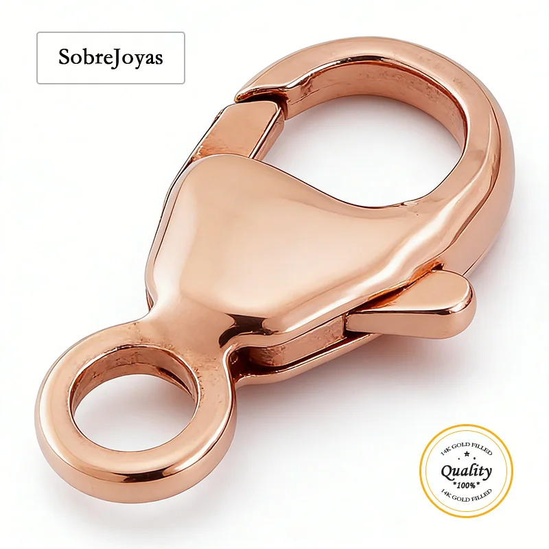 

Застежки-карабины овальные из розового золота 14K, застежки-карабины из розового золота, застежки-лобстеры для ожерелий, застежки для браслетов