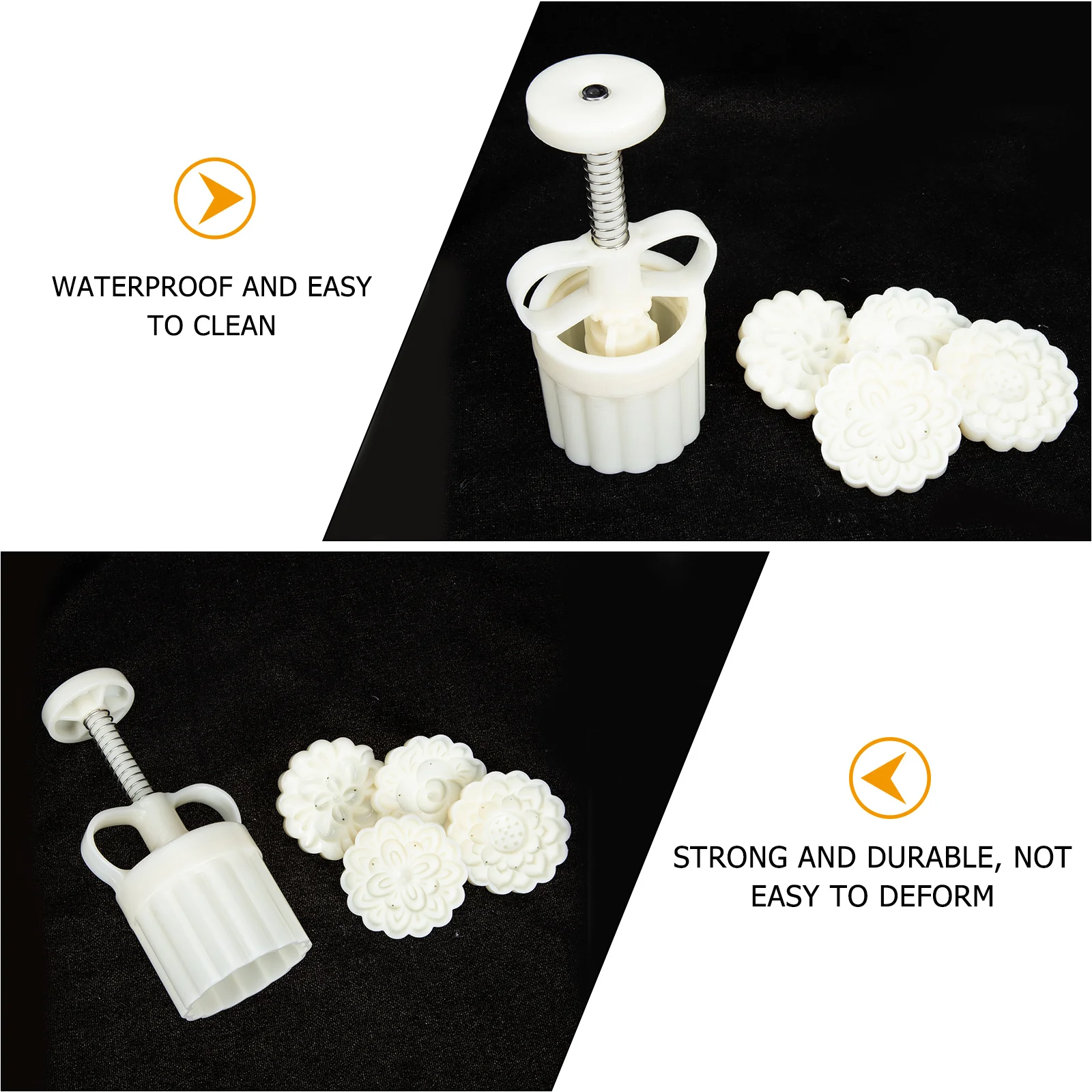 

1Set Moon Cake Mold Hand Pressed Creative Plastic Baking Supplies for Home DIY Mooncake Molds Hand Press Moon Cake Molds