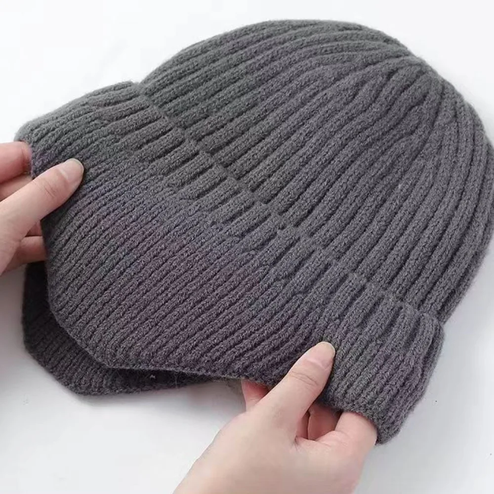 Unisex Winter Hat with Earflap Thickened Plush Knitted Hat Warm Beanie Breathable Outdoor Sports Skiing Cap Earmuffs Skull Cap image 4