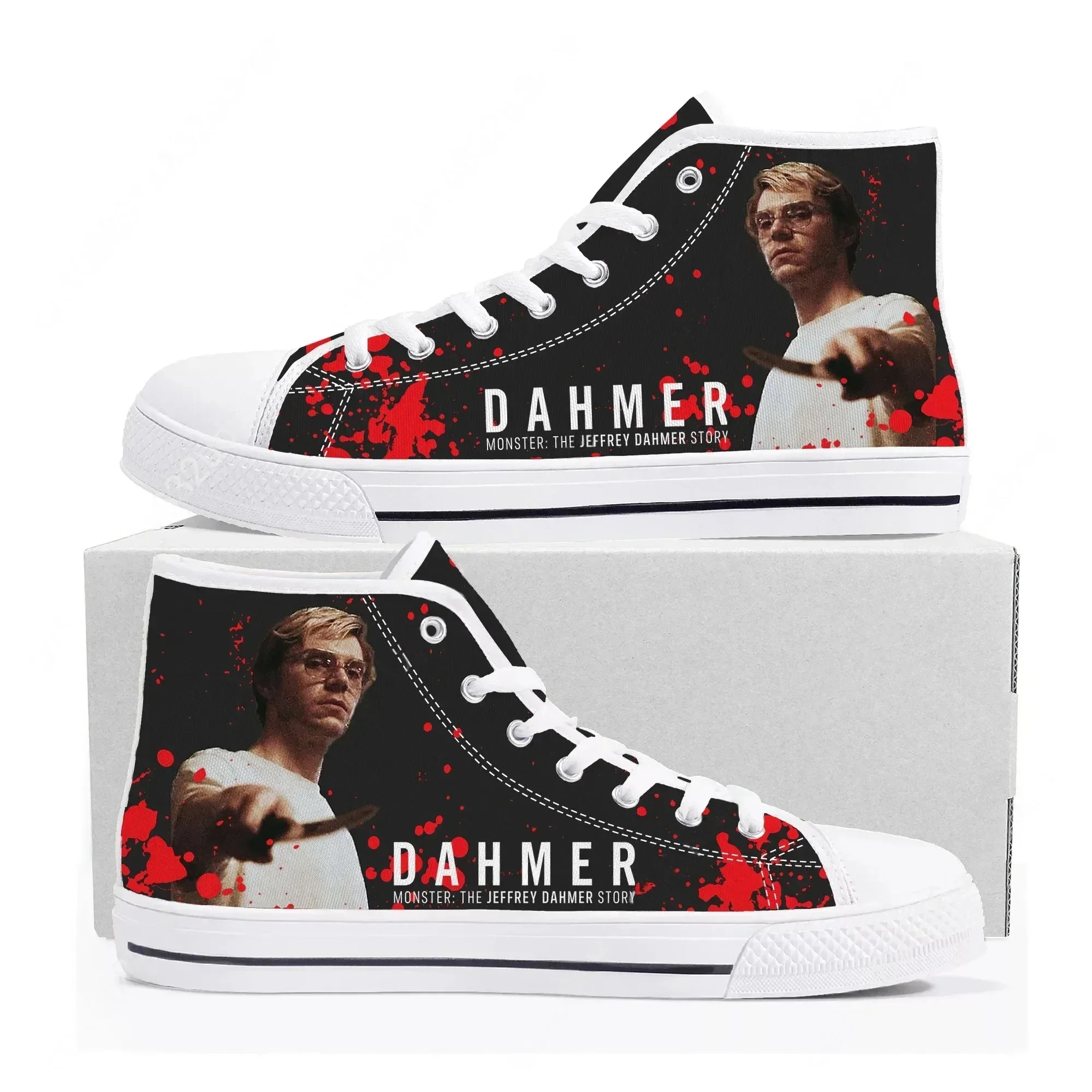 

Jeffrey Dahmer High Top Sneakers Mens Womens High Quality Monster-Serial Killer Canvas Sneaker Casual Shoe Custom Shoes