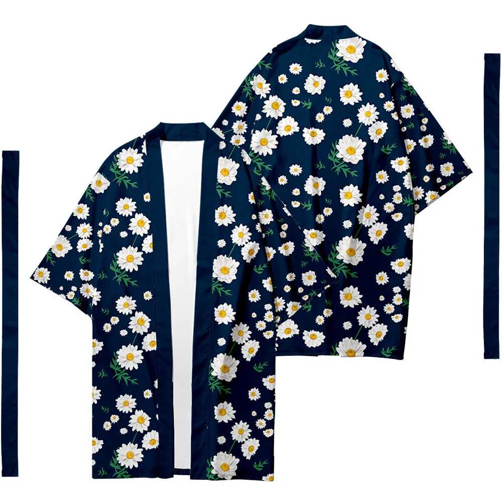 

Men's Japanese Long Kimono Women Cardigan Samurai Costume Kimono Cosplay Kimonos Flora Shirt Casual Yukata Fashion Jacket Chic