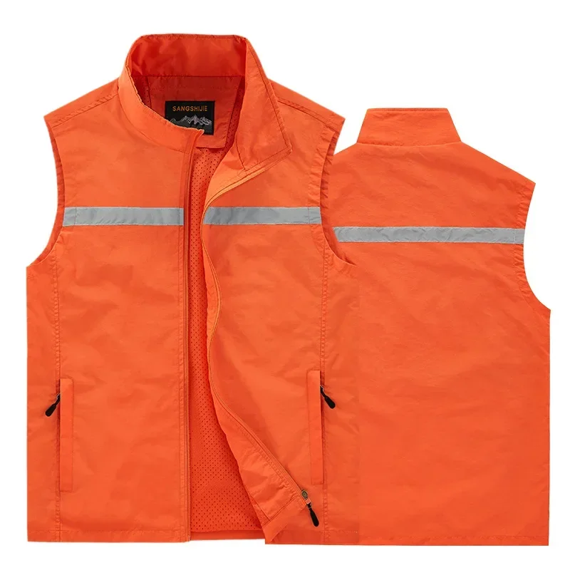 Reflective Emergency Management Vest Multi Pocket Photography Work Clothes