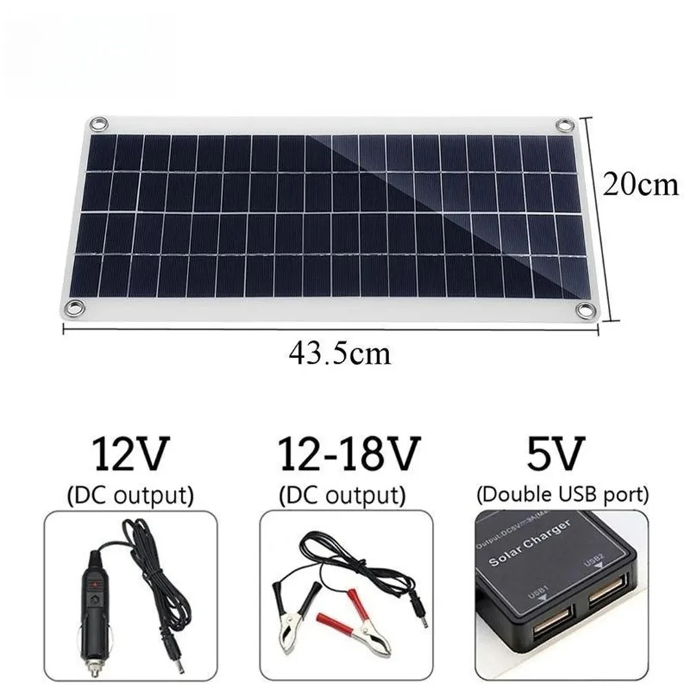 1000W Solar Panel 12V Solar Cell With 30A-100A Controller Solar Plate Kit For Phone RV Car Caravan Home Camping Outdoor Battery