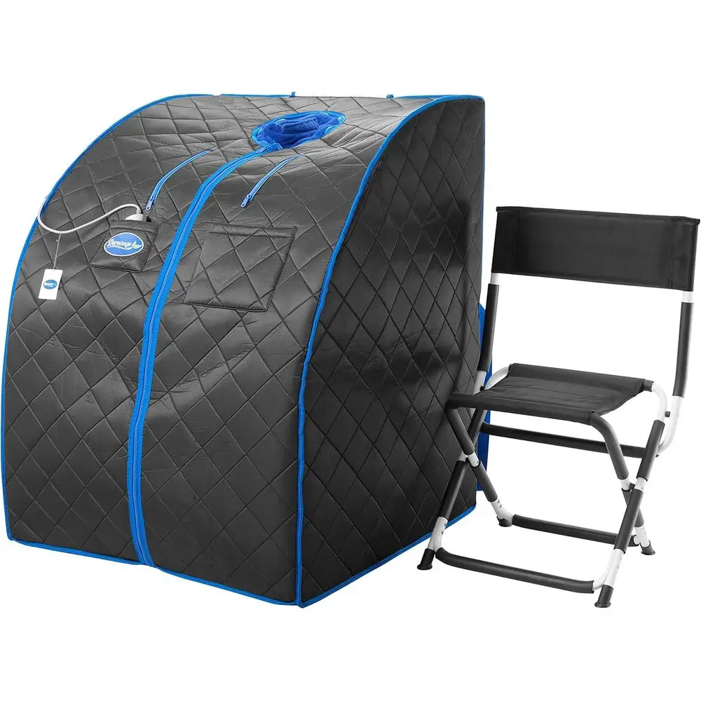 

Portable Infrared Sauna Box with Heated Footpad and Chair - Personal Spa, Stress Relief, Weight Loss, Skin Rejuvenation, Collaps