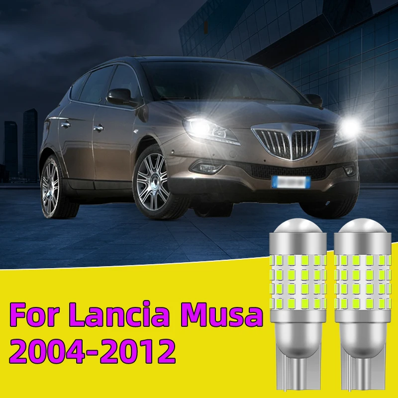 

2PCS For Lancia Musa 2004-2012 Car Led Bulb T10 W5W width lights side marker position Signal Lamp 12V 24V Clearance Lights White