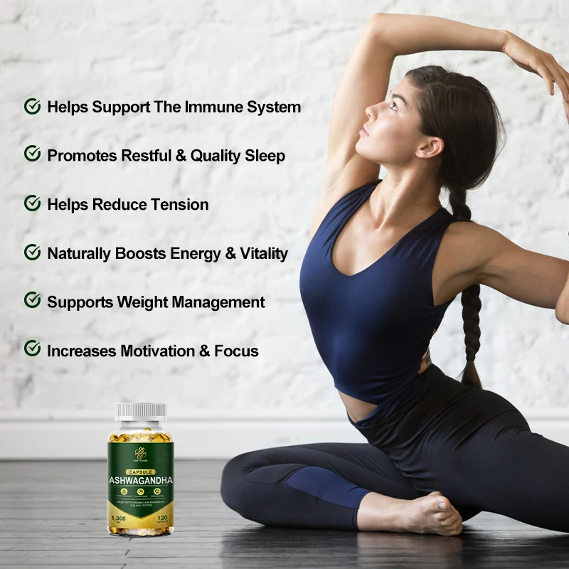 Made with organic ashwagandha to enhance energy, strength, stamina, help men and women relieve anxiety and stress