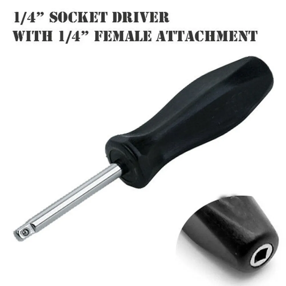 1pc 1/4inch Socket Driver Handle Standard With Internal 1/4inch Female End Spinner Home DIY Repairing Hand Tool Accessories 15.3