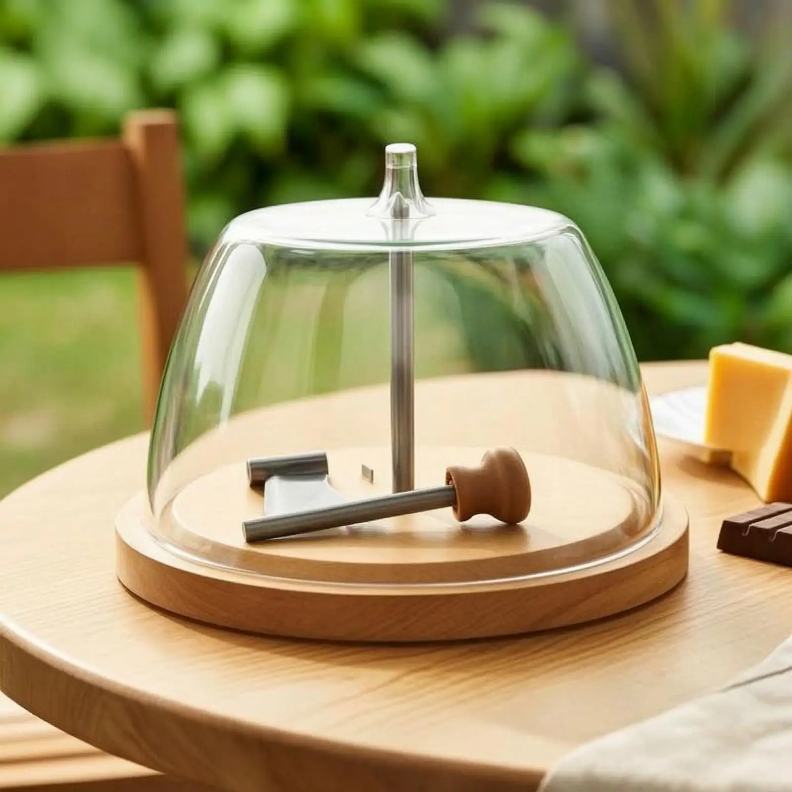 Cheese with Dome Round Cheese Board with Dome Stable for Entertaining