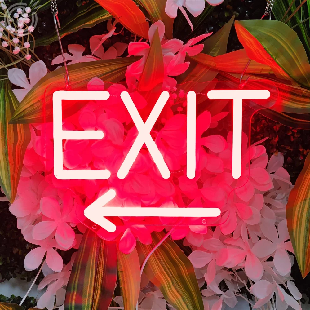 Exit Neon Sign LED Light for Wall Decor USB Powered Neon Light, Multipurpose Hanging Decor for Business Restaurant Hotel Office