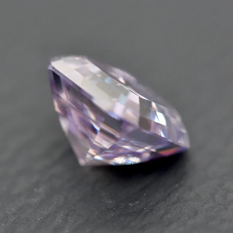 Moissanite Stone Asscher Cut Light Purple Color Loose Gemstone Lab Grown Moissanite Jewelry Material with GRA Certificated