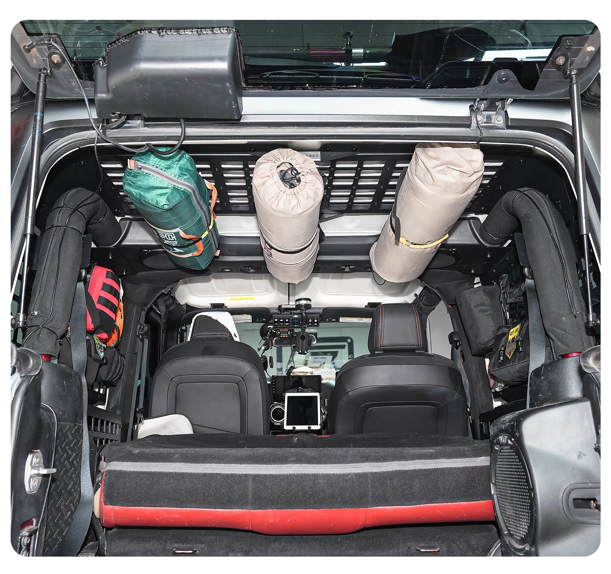 Fit for Jeep Wrangler JK JL 2-door Hardtop 2007-2025 Trunk Side Window Molle Panel Cargo Organizers Baskets & Roof Storage Racks