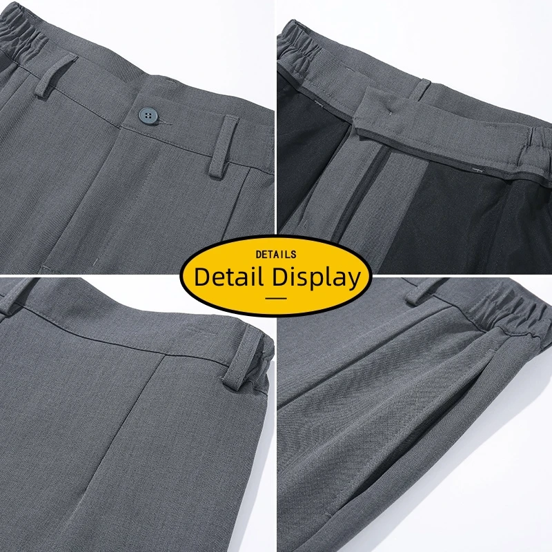 New Spring Casual Suit Pants  Korean Men\'s Pants Straight Loose Sweatpants Soft Wide Leg Long Baggy Business Trousers
