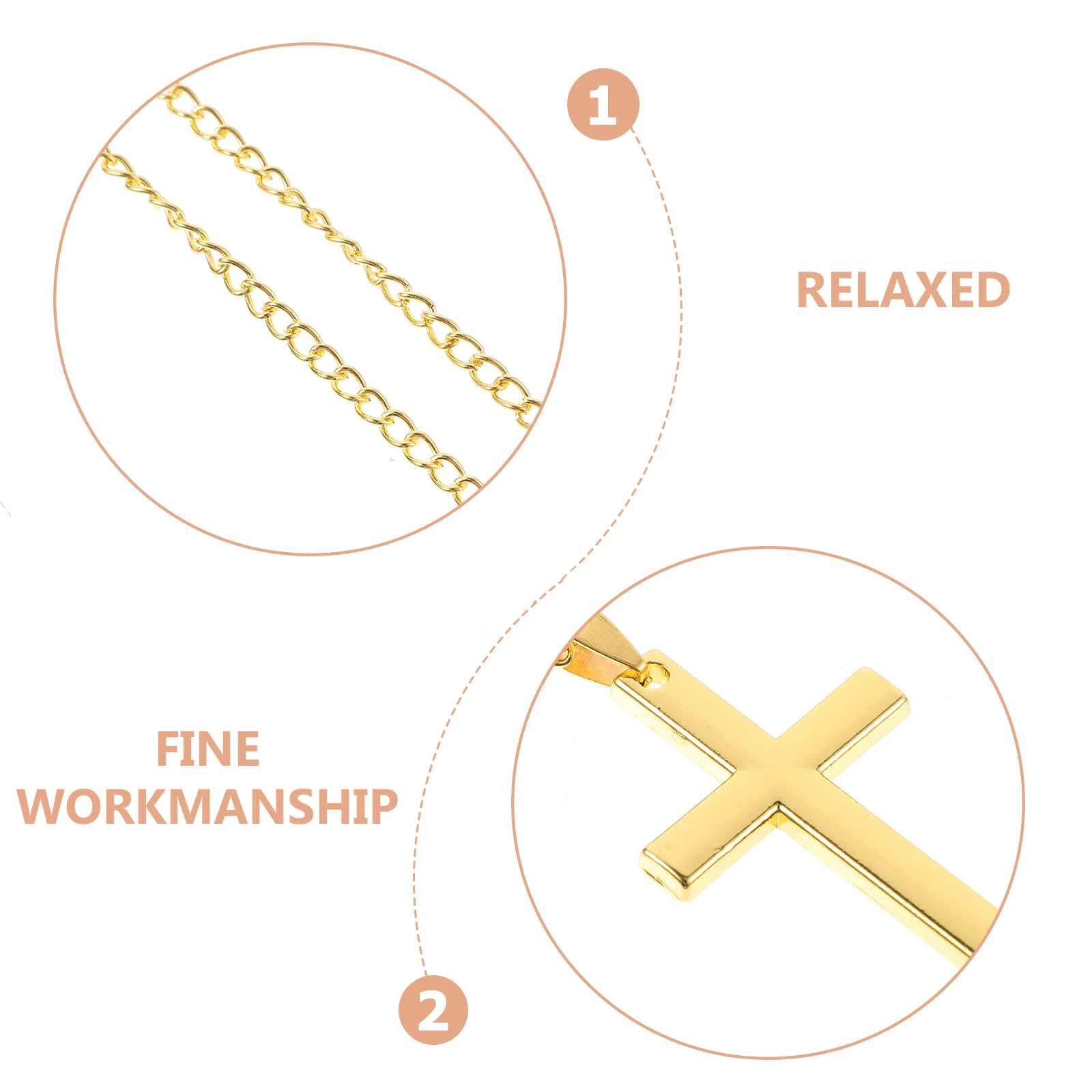 3 Pcs Necklaces Halloween Cosplay Cross Costume Accessories Party Props ( -gold-plated) 3pcs for Golden