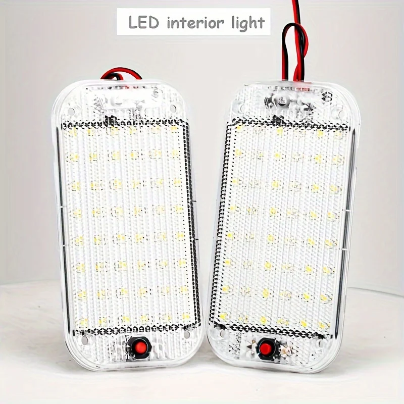 

1 шт. внутренний светильник для автодома, супер яркий 48 светодиодный внутренний светильник, белый светильник на крыше автомобиля, 12 В, 24 В, светодиодные автомобильные фонари для чтения, потолочный светильник