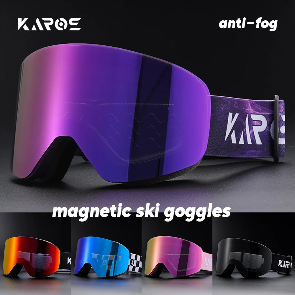 KAROS Ski Goggles with Magnetic Design, Anti-fog Double Layer Polarized Lens, and UV400 - Men's and Women's Styles