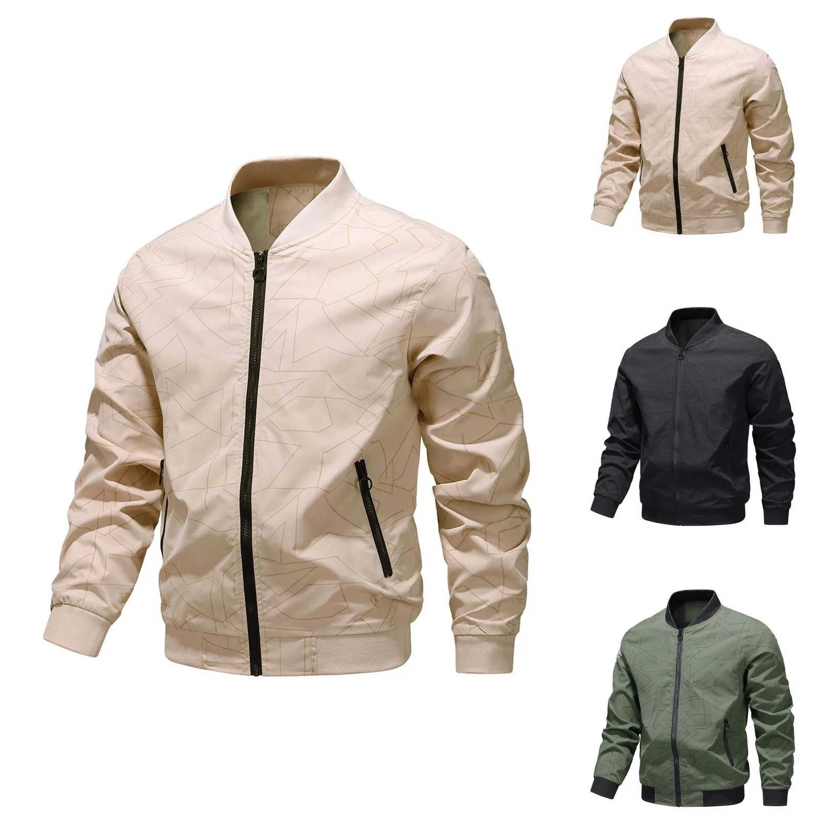 

Autumn Men's Stand Collar Casual Zipper Jacket Outdoor Sports Coat Windbreaker Jacket for Men Bomber Windbreaker Tactical Jacket