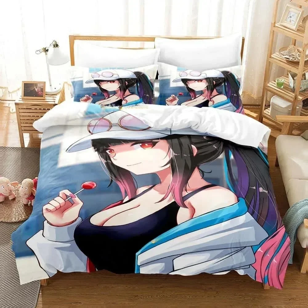 

Hana Yomeguri Bedding Set Single Twin Full Queen King Size Bed Set Adult Kid Bedroom Duvet cover Sets Kawaii Anime Bed Sheet Set