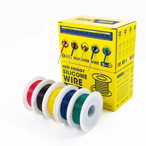 16/18/20/22/24/26/28/30 AWG 5 colores cable eléctrico alambre de cobre estañado DIY cable eléctrico alambre de silicona suave Kit de conexión cable