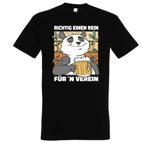 Herren T-Shirt Panda Bier Motiv Spruch Alkohol-Liebhaber Hobby Säufer Trinken