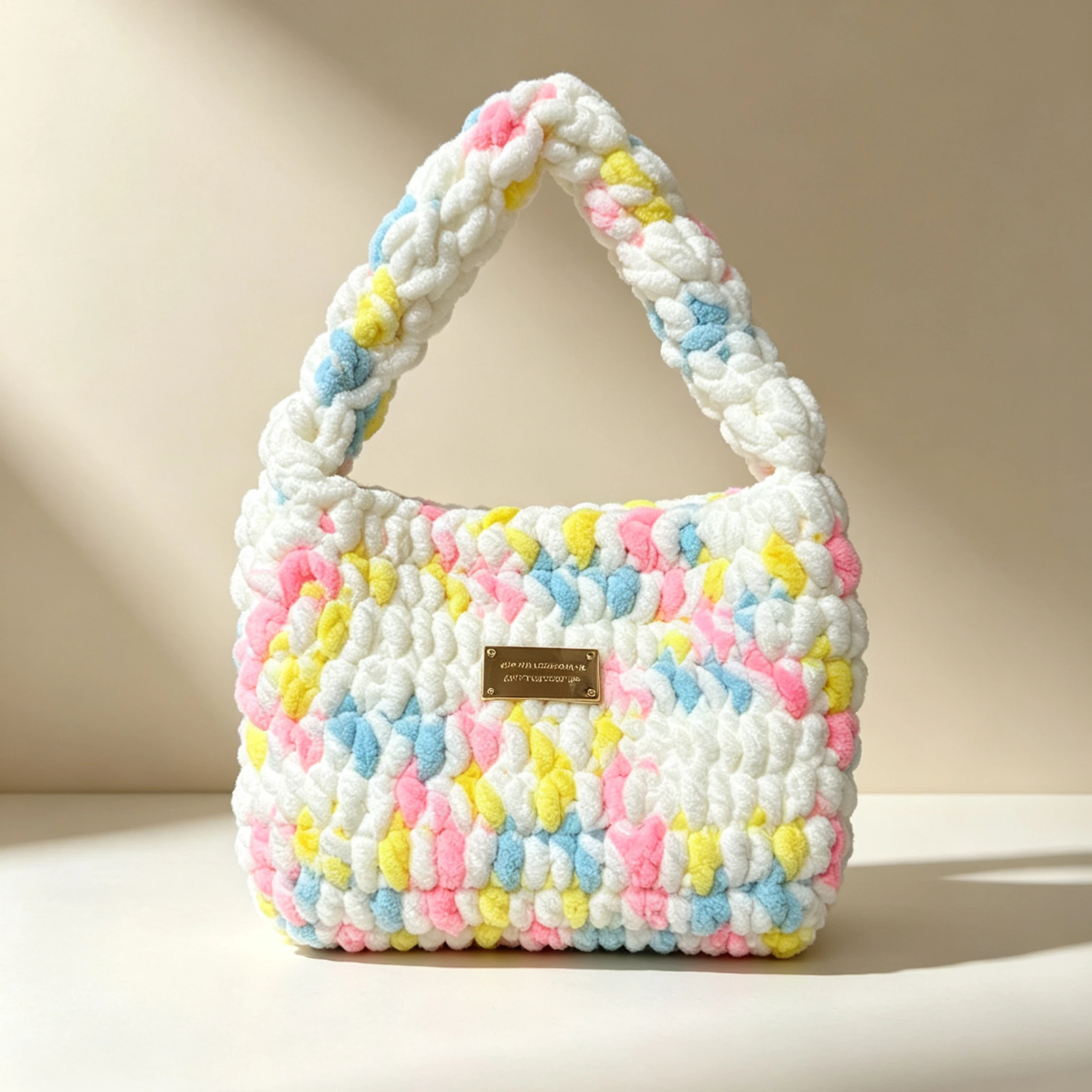 Women's Handbag, Hand-Dyed Handmade Crochet Bag, Commuter Bag, Birthday Bag, Large Capacity Handbag