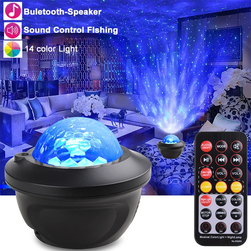 

Led Star Galaxy Sterrenhemel Projector Nachtlampje Ingebouwde Bluetooth-Speaker Voor Slaapkamer Decoratie Kind Kids Birthd lava