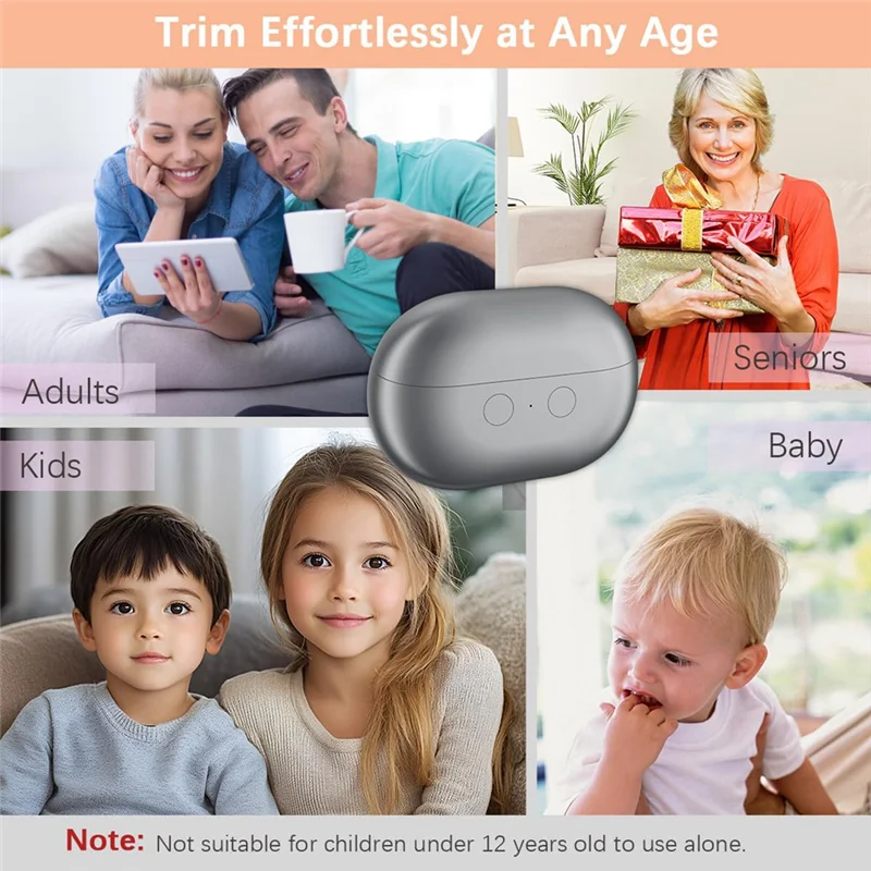 ABUI-Polishing Nail Clipper Electric, Automatic Nail Trimmer Featuring Nail Scraps Storage- For Adults, Seniors& Kids