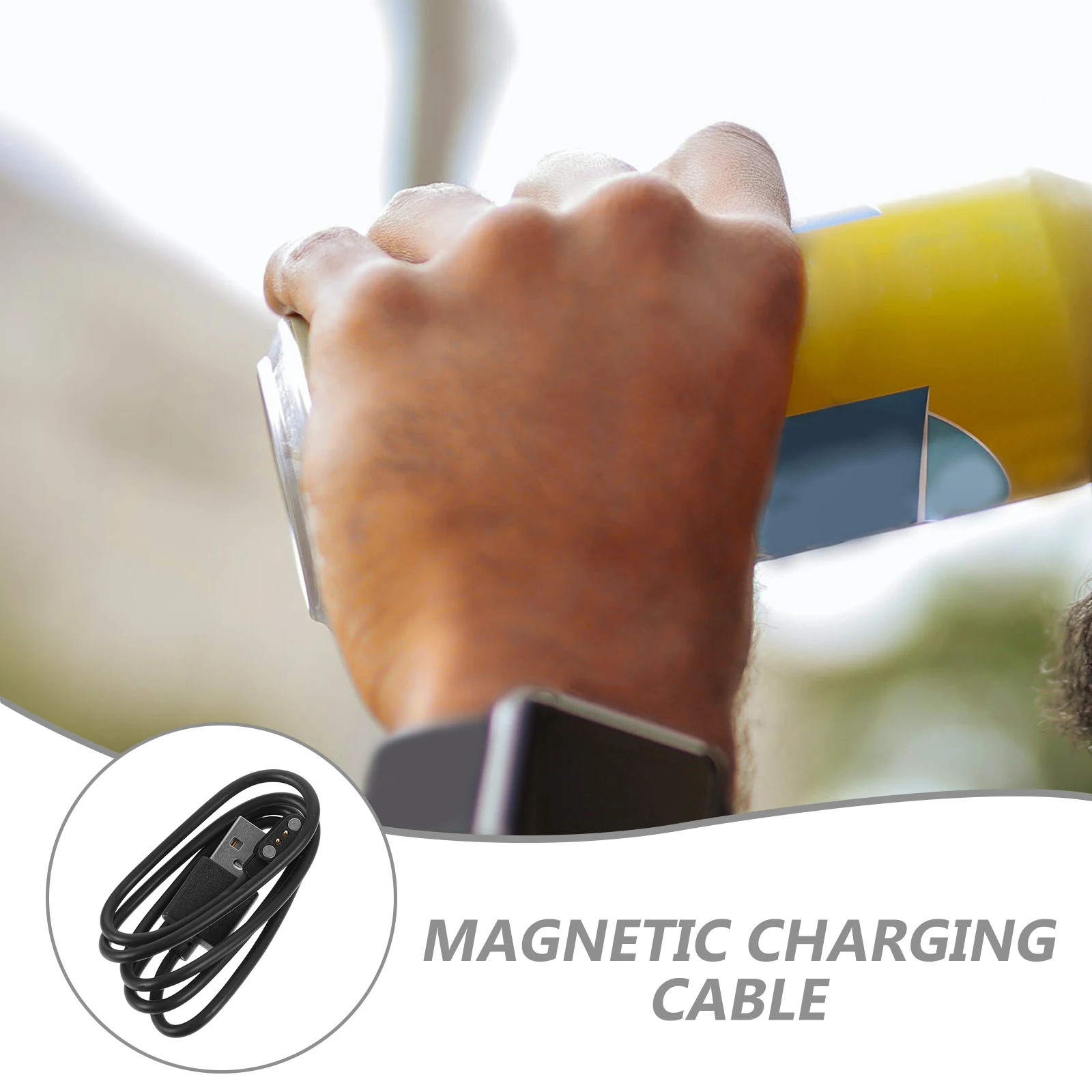 

2pcs Charging Cables Data Magnetic Watch Holders Black 2P 25 8mm Coil Cable Smartwatch USB Fast Charging Cord Compatible Phone