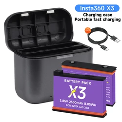 PALO 1800mAh Insta360 X3 Battery + LED 2-Slots Charger with Type-C Port For Insta360 One X3 Battery IS360X3B Insta 360 X3 Camera