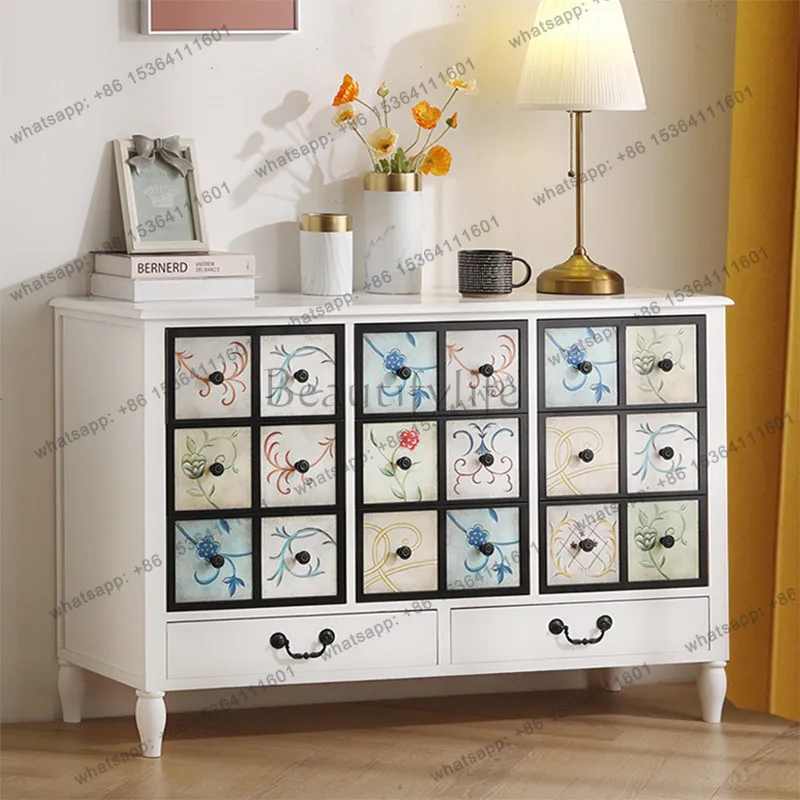 FG Drawers Mobile Living Room Cabinets Storage Decor Mini Bedroom Living Room Cabinets Shelf Wood Cajonera Chinese Style Furnitu
