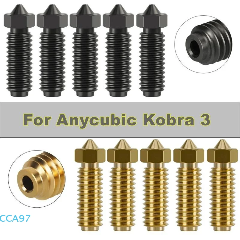 【A】Per ugelli per stampante 3D Anycubic Kobra 3 in ottone e acciaio temprato 0,4 mm 0,8 mm 1 mm