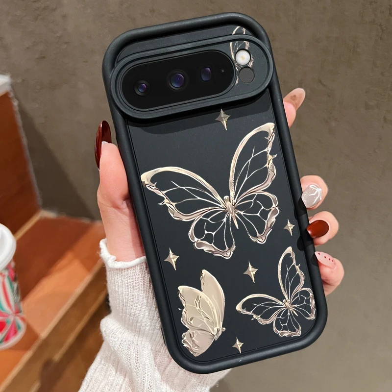 Schutzhülle mit Schmetterlingsmuster aus TPU für Google Pixel 10 9 8 7 Pro Pixel 9 10 Pro XL, weiche Silikon-Handyhülle für Google Pixel 9A 7A 8A