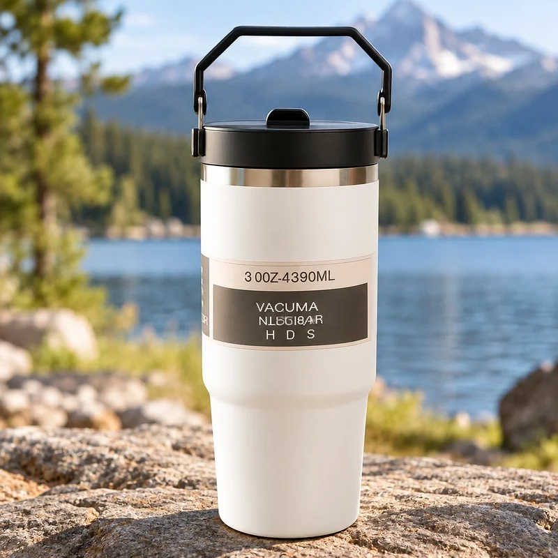 30oz Double Wall Stainless Steel Tumbler with BPA-Free Tritan Lid for Temperature Control