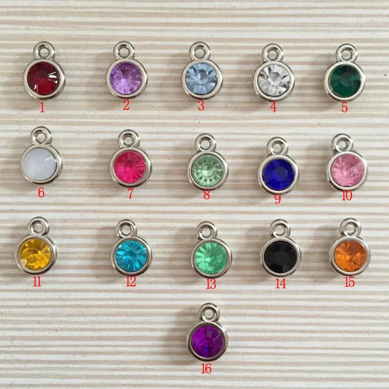 12pcs/lot Mixed Birthstone Charms 11mm Acrylic for Diy Fashion Necklace and Bracelet Charms for Jewelry Making A002