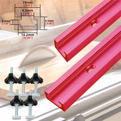 400/500MM Woodworking Chute Rail T-track T-slot Miter Track Jig T Screw Fixture Slot 19x9.5mm Table Saw Router Table DIY Tools