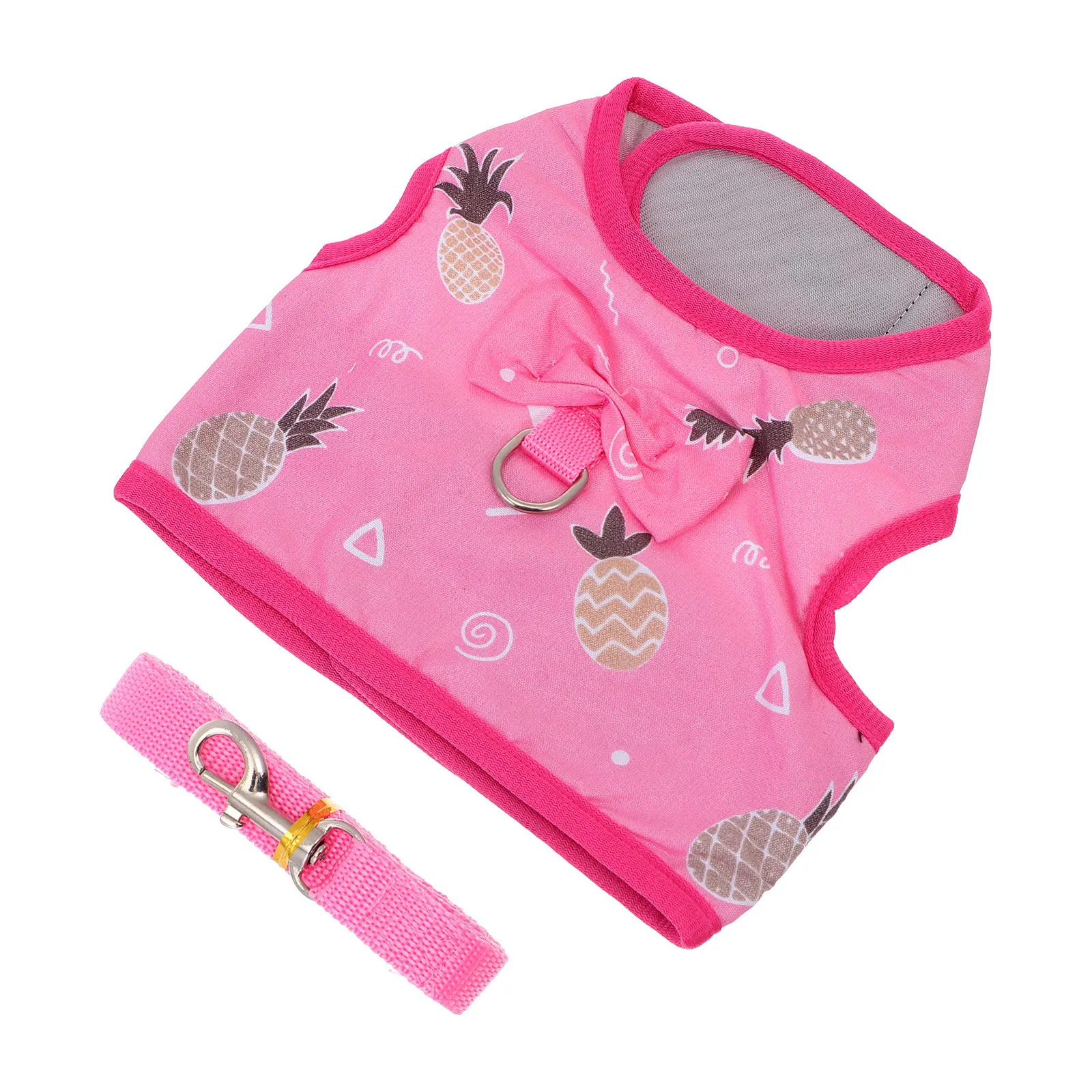 Lovely Rabbit Bunny Bow Vest Harness with Leash for Small Pets Hamster Walking Outdoor Photo Taking Pet Supplies