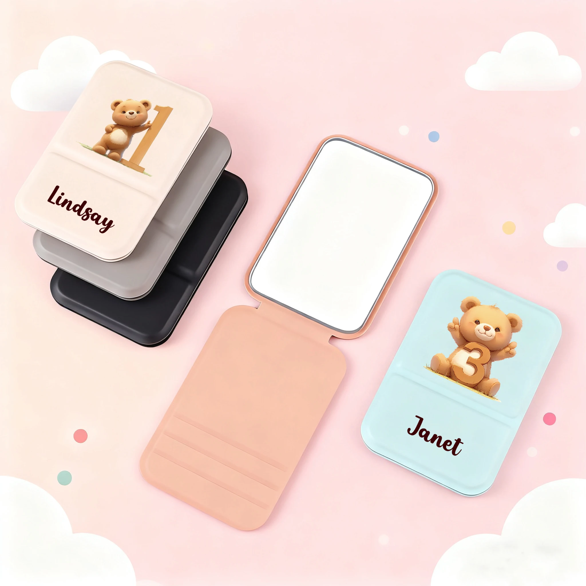 Custom Ultra-Thin PU Leather Folding Mirror The lightweight and slim design makes it easy to store Folding Mirror for Girls and