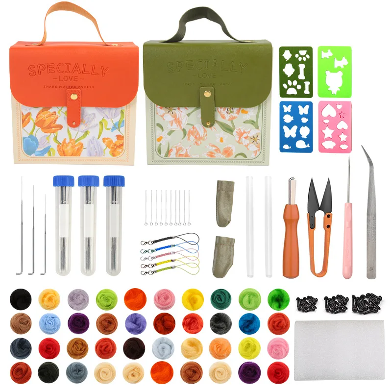 

Набор для валяния из шерсти на 66 цветов: инструменты для игольчатого валяния и комплект материалов для рукоделия