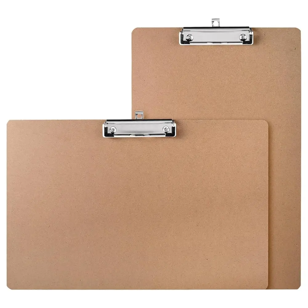 

2 Pack 11x17 Clipboards with Low Profile Clip, Extra Large Wood Clipboard Horizontal Art Drawing Board Vertical Wooden Clip